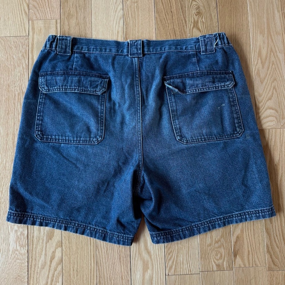 Croft & Barrow The Side Elastic Blue Denim Cargo Shorts Mens 36 7" Inseam - Picture 4 of 8